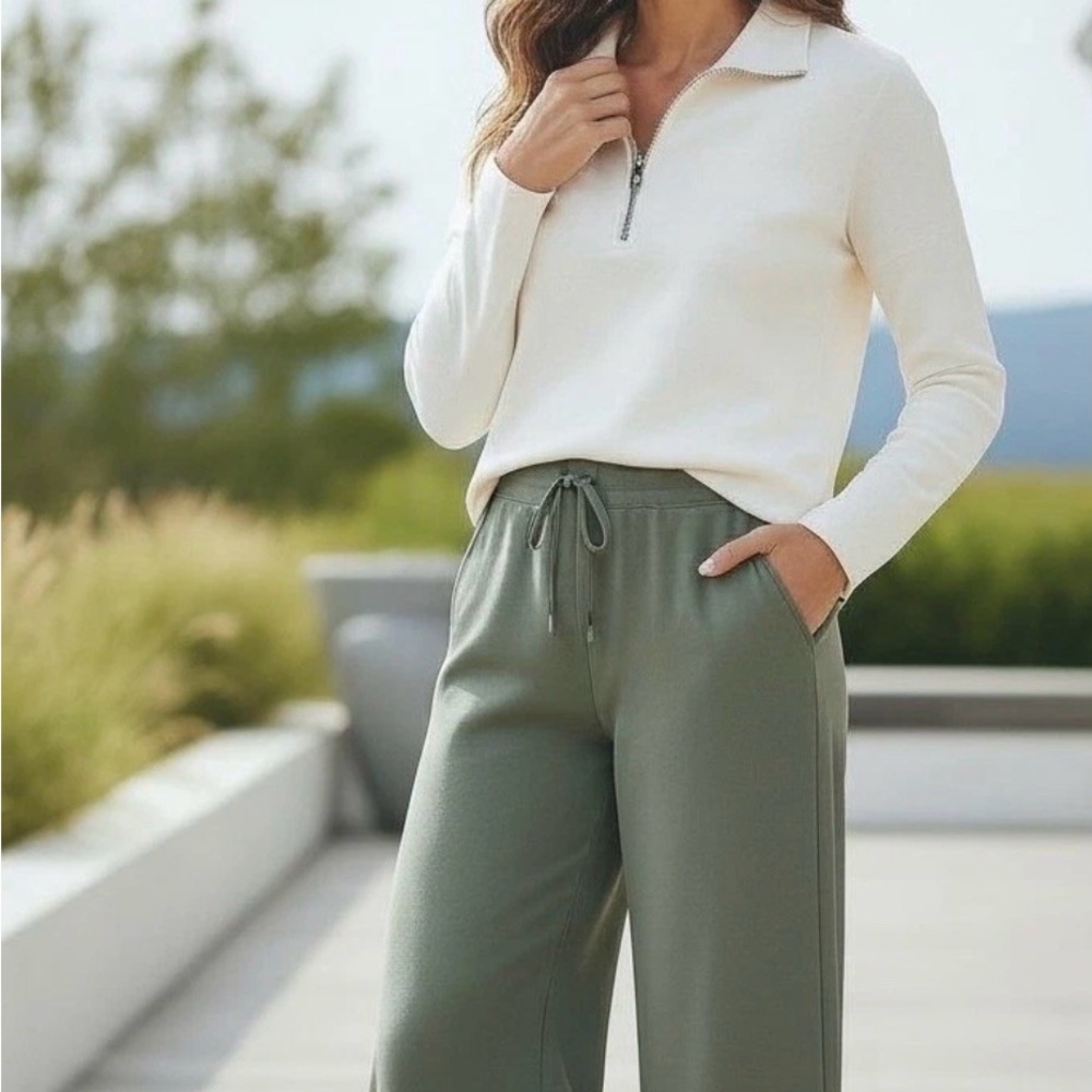 SPANX Air Essentials Wide Leg Full Length Drawstring Pants. Petite 2X NWT
